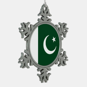 Pakistan-Flagge Schneeflocken Zinn-Ornament
