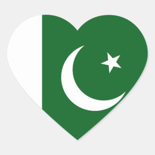Pakistan-Flaggen-Herz-Aufkleber Herz-Aufkleber