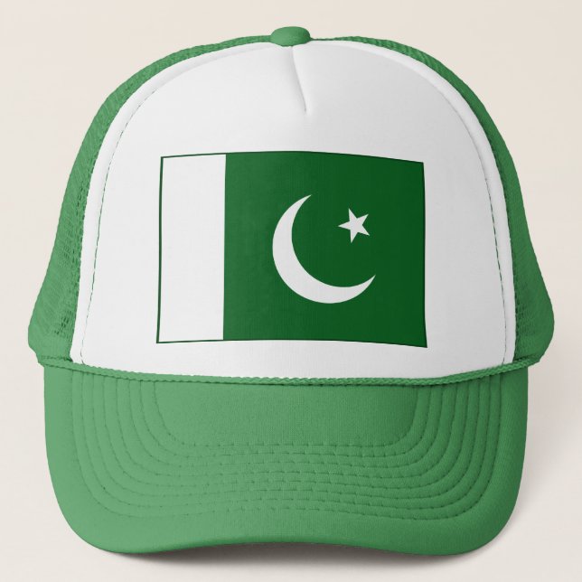 Pakistan-Flaggen-Hut Truckerkappe (Vorderseite)
