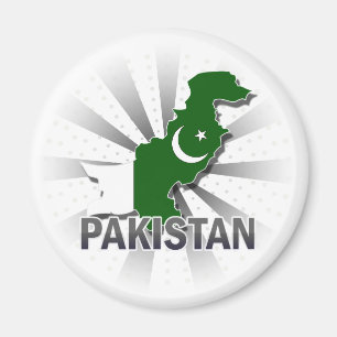 Pakistan-Flaggen-Karte 2,0 Magnet
