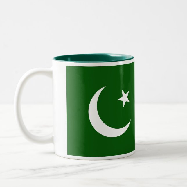 Pakistan-Flaggen-Tasse Zweifarbige Tasse (Links)
