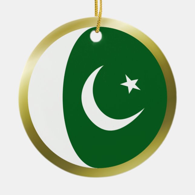 Pakistan-Flaggen-Verzierung Keramikornament (Vorne)