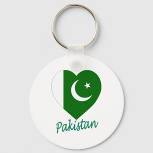 Pakistan Flaggenherz Schlüsselanhänger