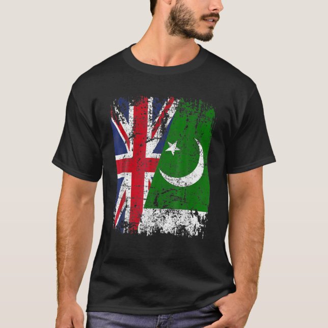 PAKISTAN Half BRITAIN Flag PAKISTANI T-Shirt (Vorderseite)