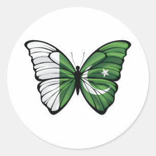 Pakistan Hypolimnas Butterfly Runder Aufkleber