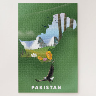 Pakistan illustrierte Reisekarte. Puzzle