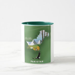 Pakistan illustrierte Reisekarte. Tasse