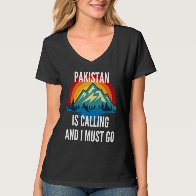 Pakistan Is Calling And I Must Go, Rainbow Moutain T-Shirt (Vorderseite)