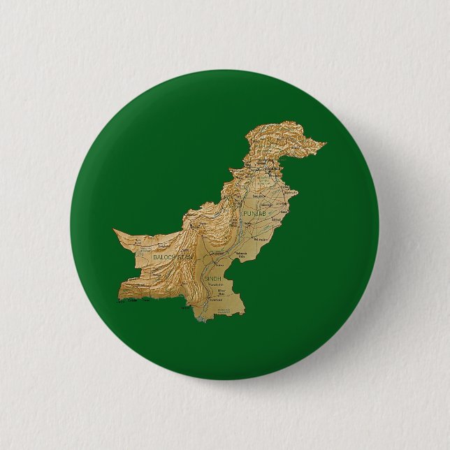 Pakistan-Karten-Knopf Button (Vorderseite)
