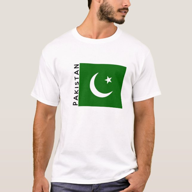 Pakistan-Landesflaggetextname T-Shirt (Vorderseite)