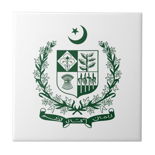Pakistan Landeswappen Symbol Emblem Adler Fliese (Vorderseite)