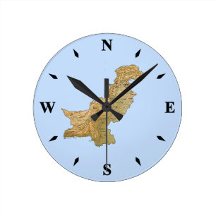 Pakistan Map Clock Runde Wanduhr
