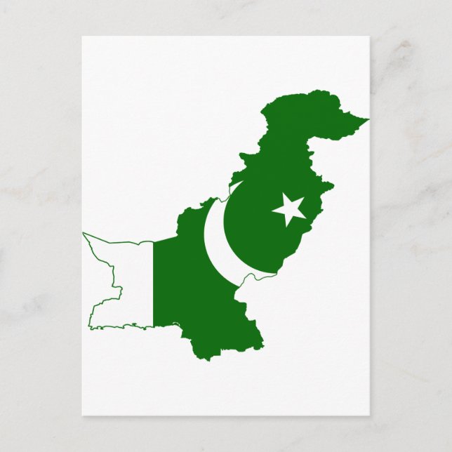 Pakistan Map Flag Postkarte (Vorderseite)