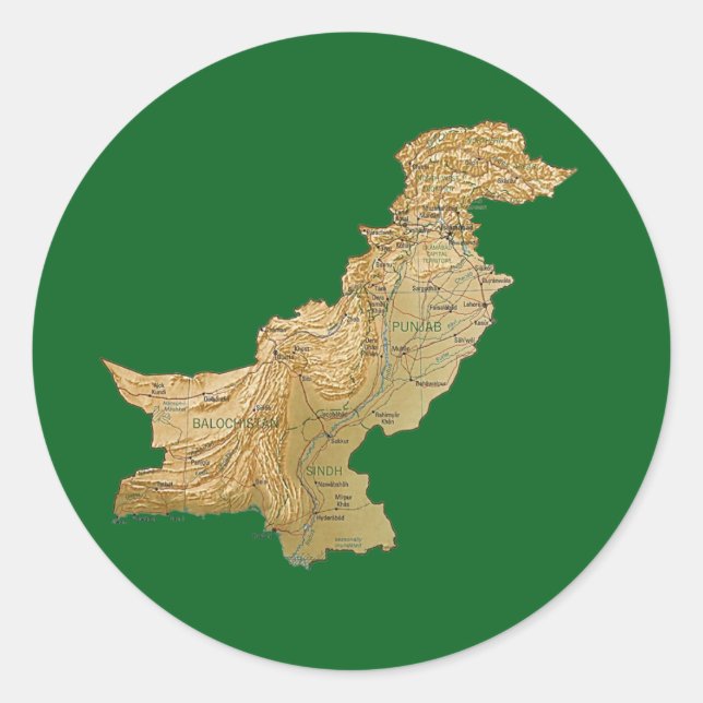Pakistan Map Sticker (Vorderseite)