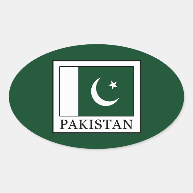 Pakistan Ovaler Aufkleber (Vorderseite)