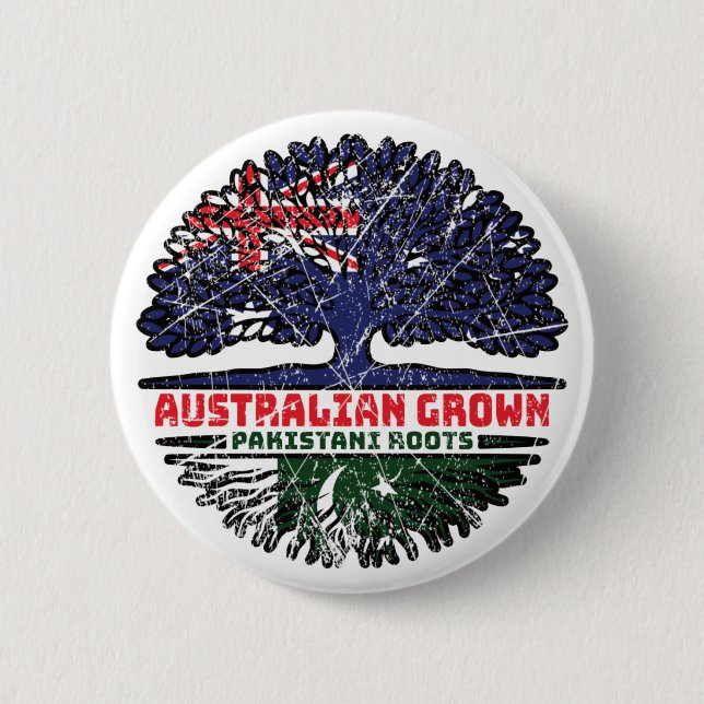 Pakistan Pakistani Australian Australia Tree Roots Button (Vorderseite)
