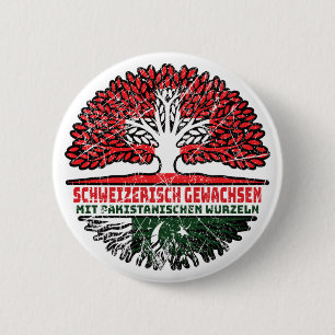 Pakistan Pakistanisch Schweizer Schweiz Baum Button