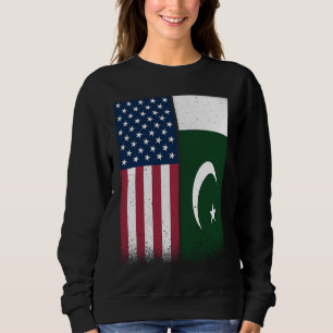 Pakistan pakistanische amerikanische Flaggen Stol Sweatshirt