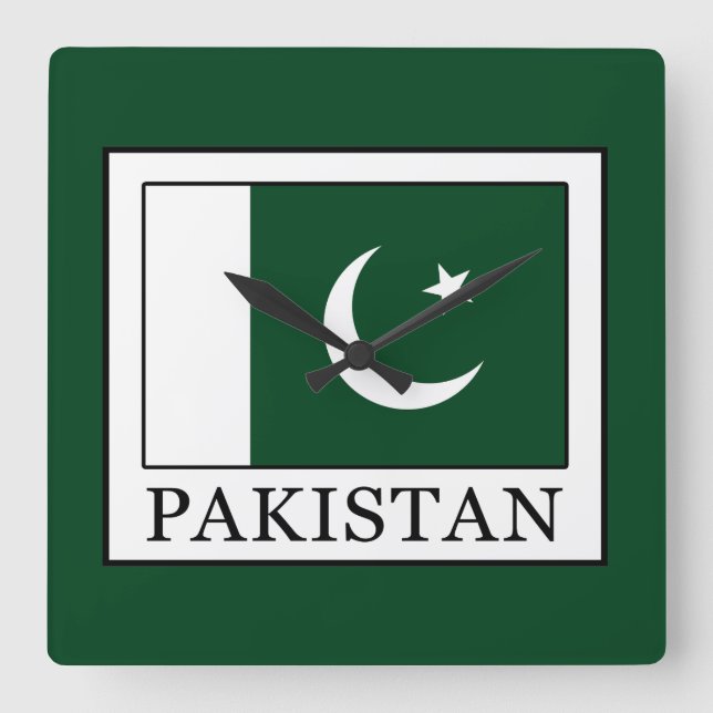 Pakistan Quadratische Wanduhr (Vorderseite)