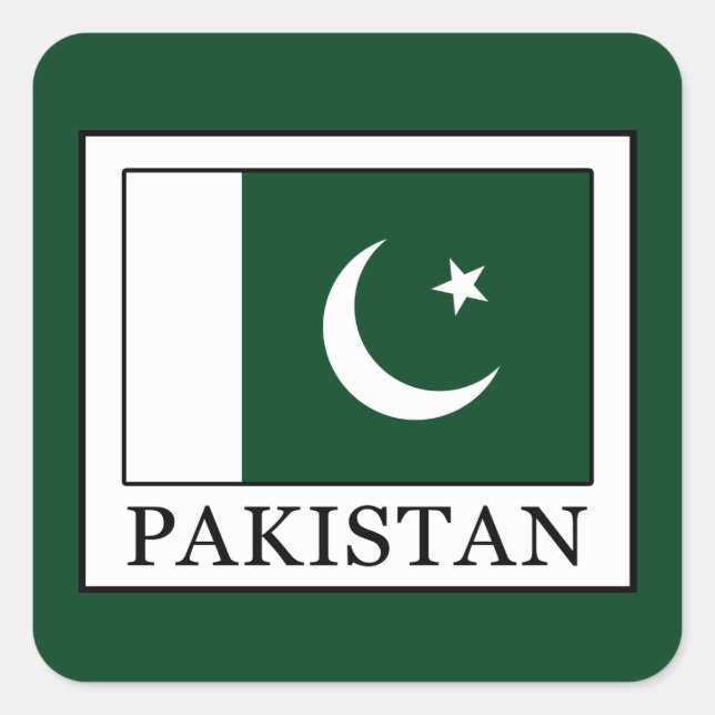 Pakistan Quadratischer Aufkleber (Vorderseite)