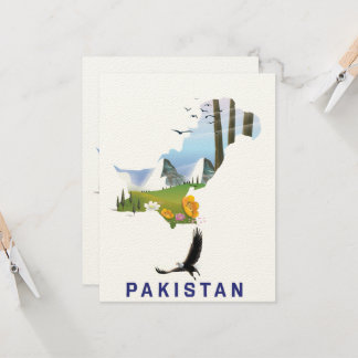 Pakistan Reiseplakatkarte