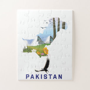 Pakistan Reiseplakatkarte Puzzle