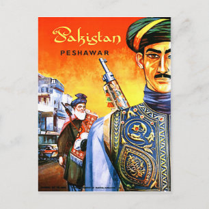 Pakistan, Soldaten aus Peshawar, Vintage-Reise Postkarte
