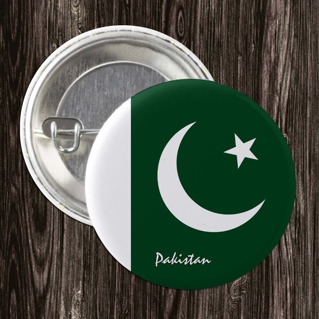 Pakistan-Taste, patriotische pakistanische Flaggen Button (Von Creator hochgeladen)