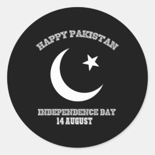 Pakistan Unabhängigkeitstag 14 August Runder Aufkleber