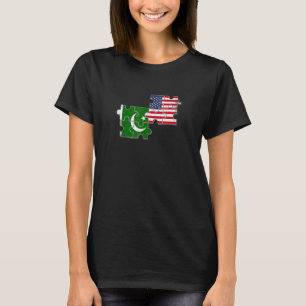 Pakistan USA pakistanische Flagge T-Shirt