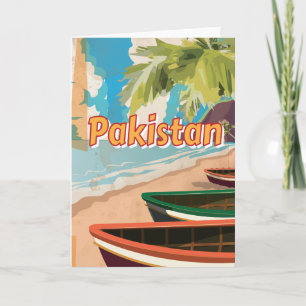 Pakistan Vintage-Urlaubsposter Feiertagskarte
