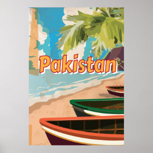 Pakistan Vintage Urlaubsposter Poster