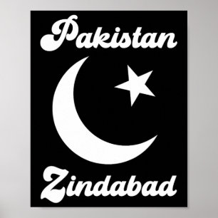 Pakistan Zindabyd Dil Pakistani Herz Flagge Stolz Poster