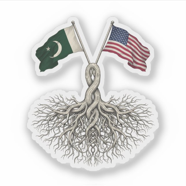 Pakistani-Amerikaner Aufkleber (Vorderseite)