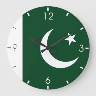 Pakistani Flag Clock Große Wanduhr