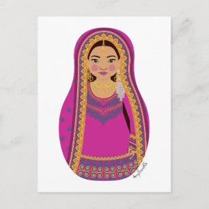 Pakistani Matryoshka Postcard Postkarte