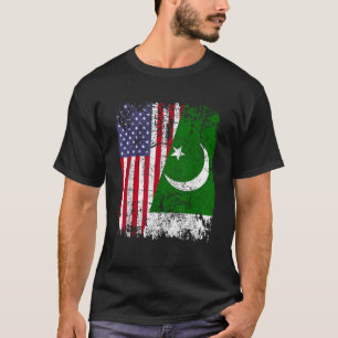 PAKISTANI ROOTS Die halbe amerikanische Flagge PAK T-Shirt