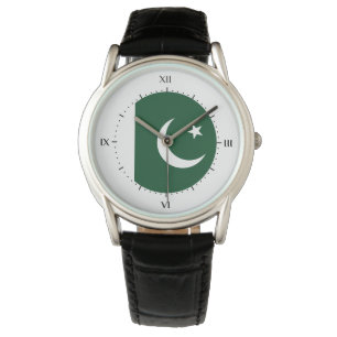 pakistanische Flagge Armbanduhr