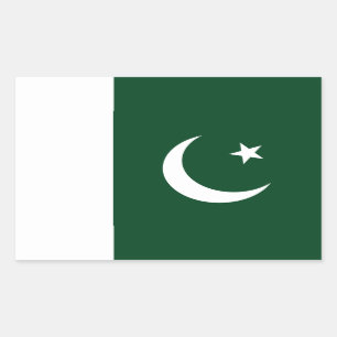 Pakistanische Flagge, Flagge Pakistans Rechteckiger Aufkleber