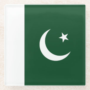 pakistanische Flagge Glasuntersetzer