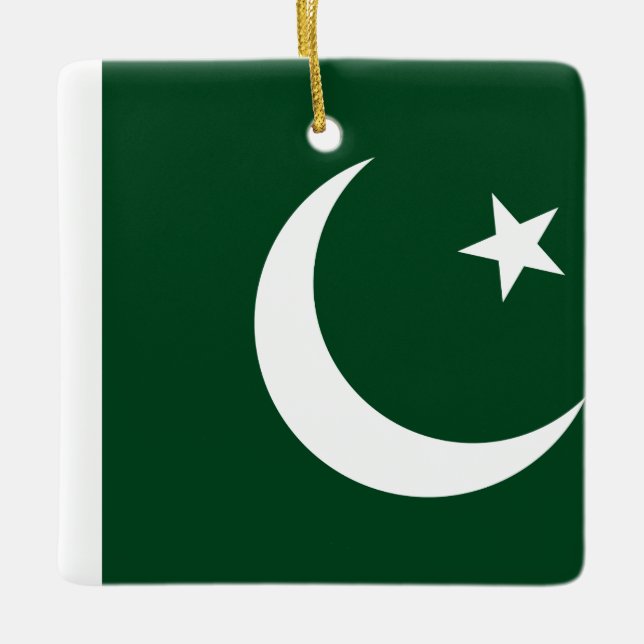 pakistanische Flagge Keramikornament (Vorderseite)