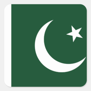 (Pakistanische) Flagge Pakistans Quadratischer Aufkleber