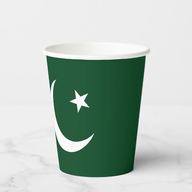 pakistanische Flagge Pappbecher (Rückseite)
