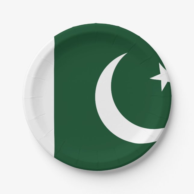 pakistanische Flagge Pappteller (Vorderseite)