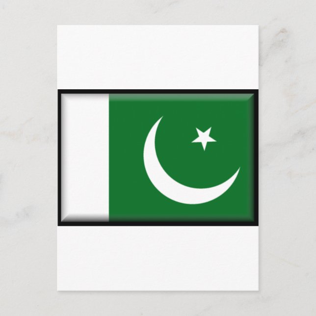 pakistanische Flagge Postkarte (Vorderseite)