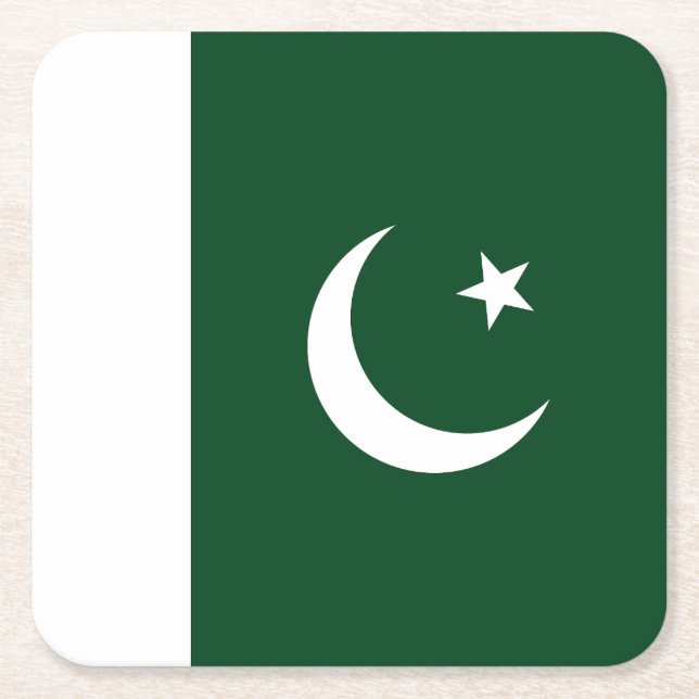 pakistanische Flagge Rechteckiger Pappuntersetzer (Vorderseite)