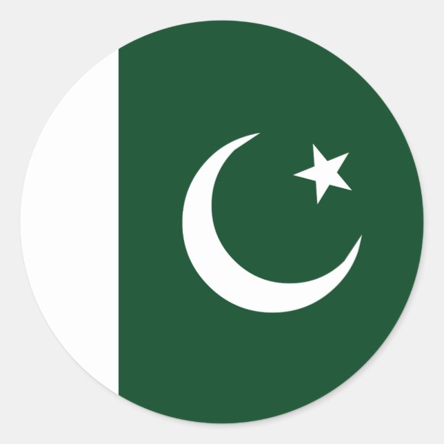 pakistanische Flagge Runder Aufkleber (Vorderseite)