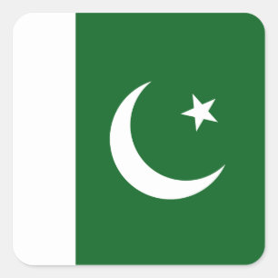 Pakistanische Flaggenkennzeichnung Quadratischer Aufkleber