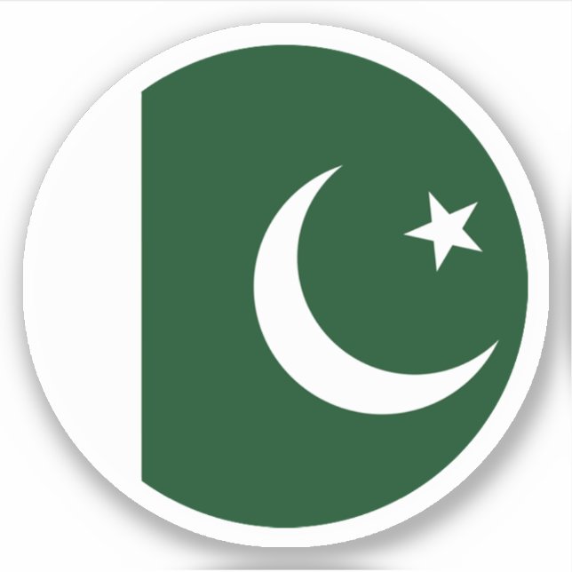 Pakistanische Flaggenrundkleber Aufkleber (Vorderseite)