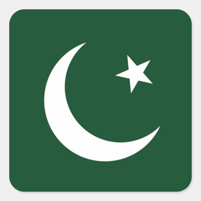 pakistanische/pakistanische Flagge Quadratischer Aufkleber (Vorderseite)